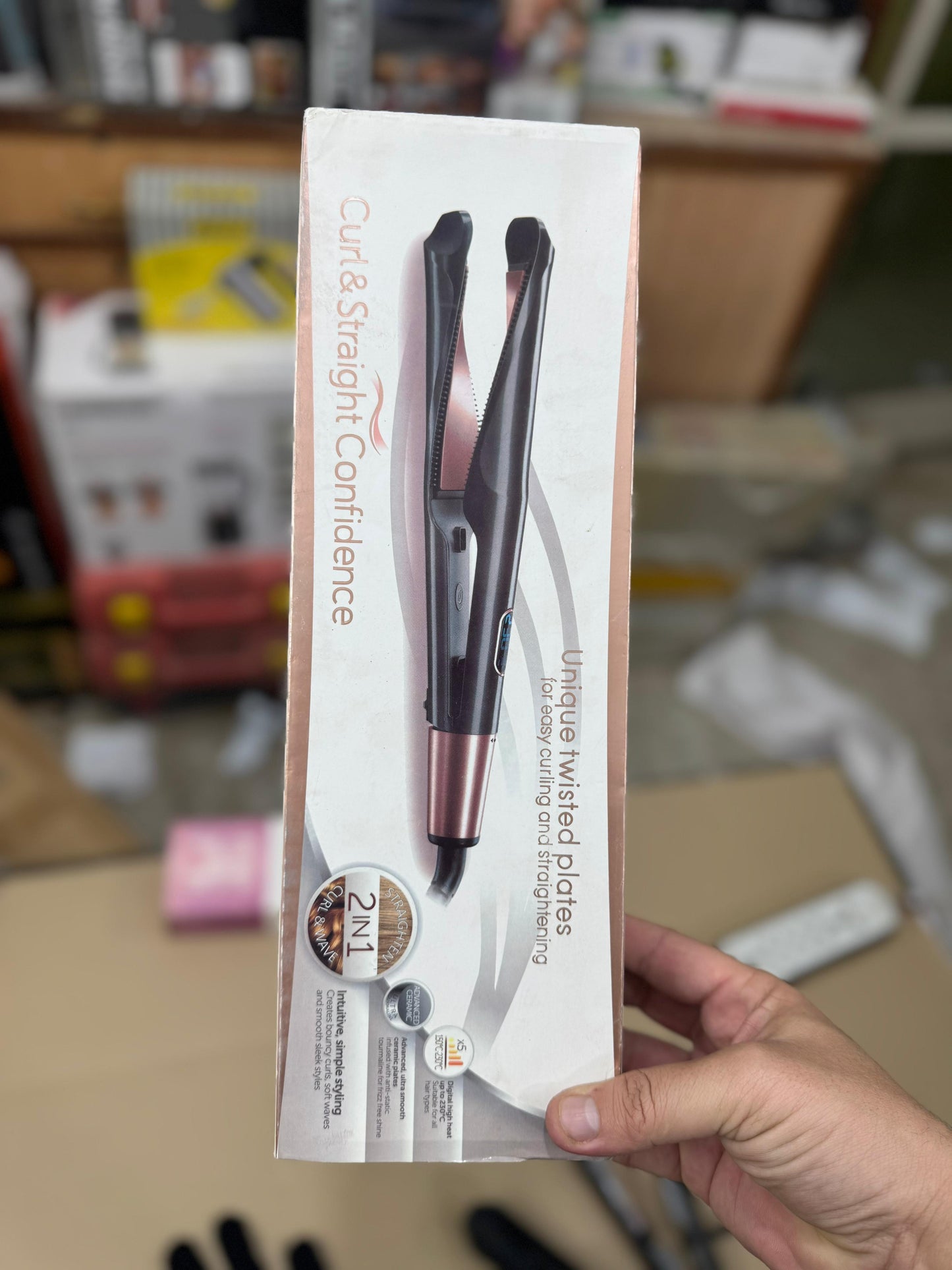 2 in 1 hair Twist Straightener Curling Iron