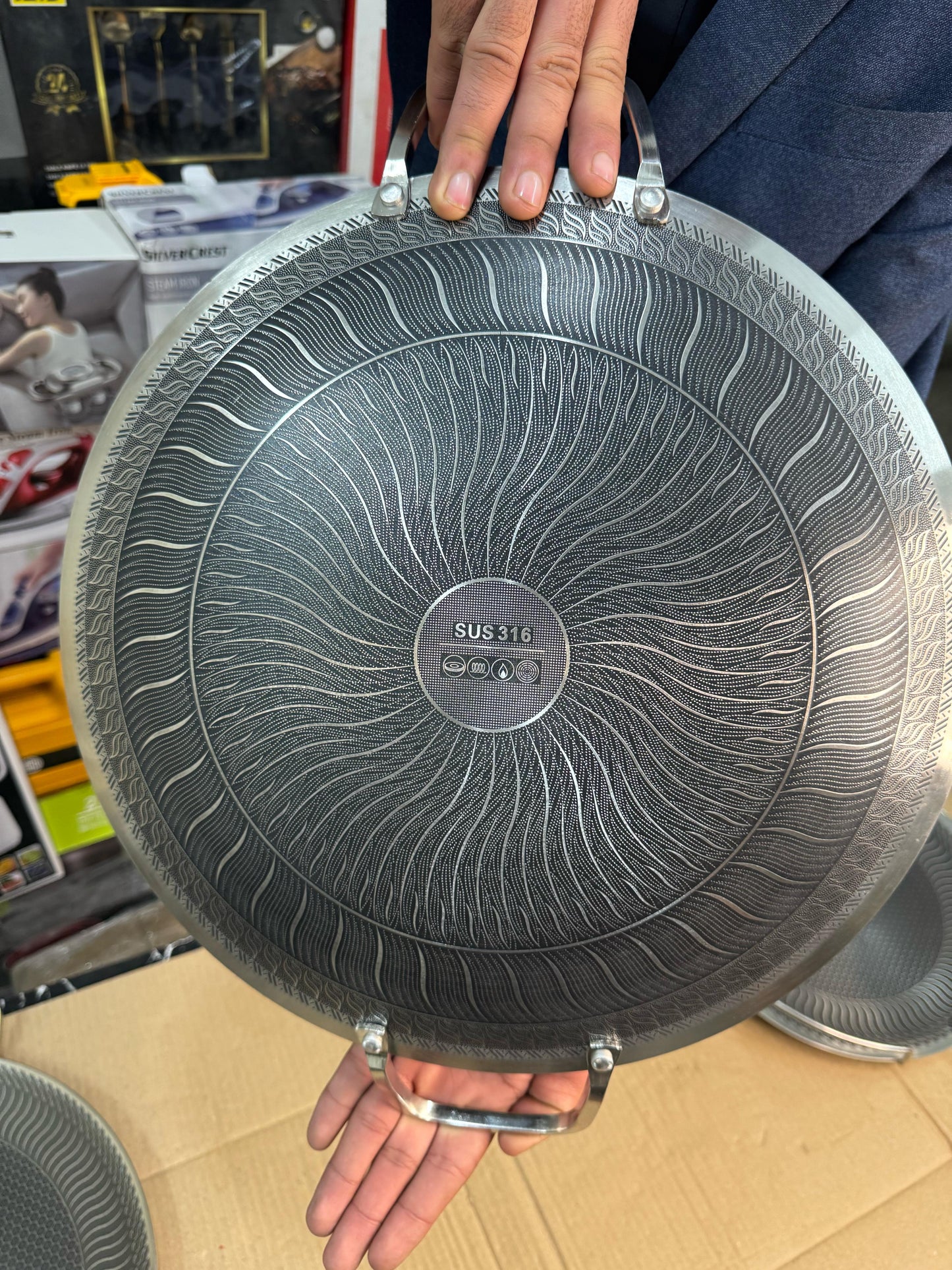 38cm Germany lot honeycomb lesser coating tawa(