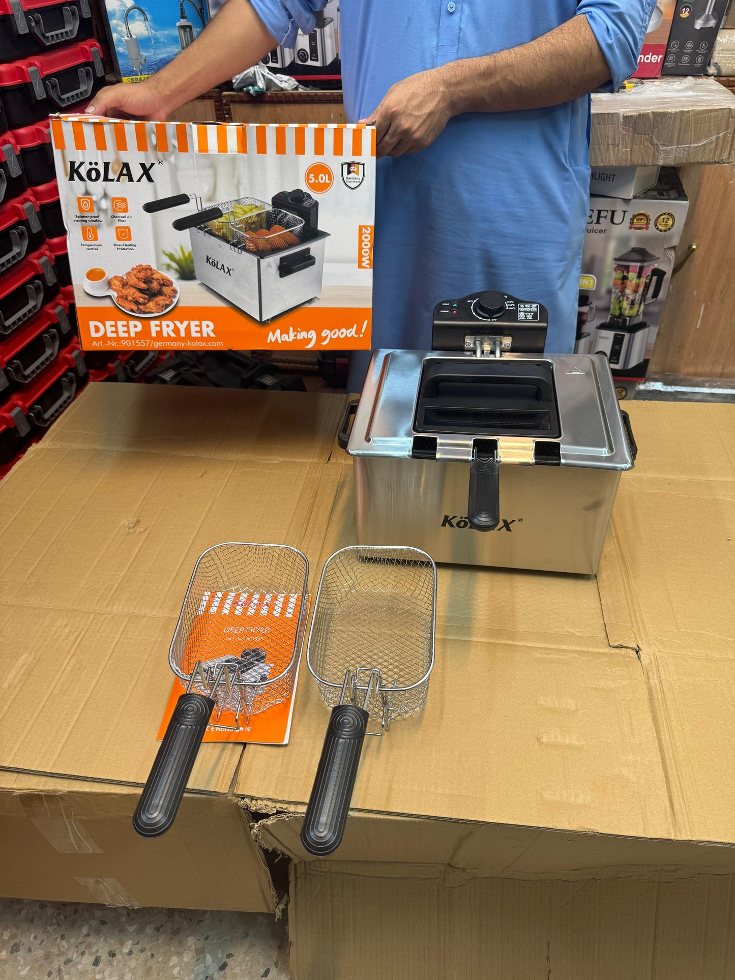 Kolax Germany 5L deep fryer 3 basket