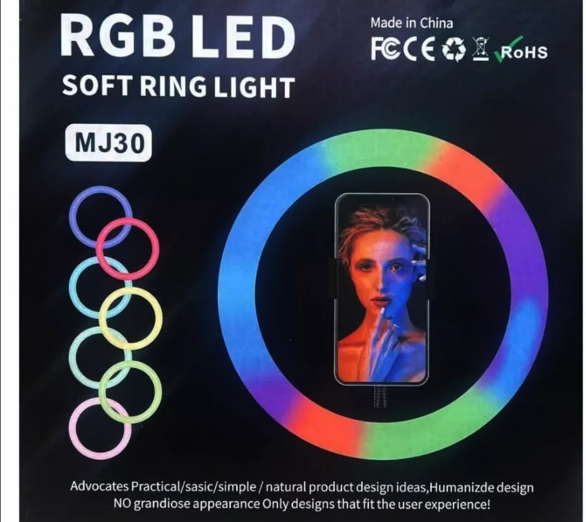 New, MJ26 12 inch Photography Lighting RGB LED Soft Ring Light