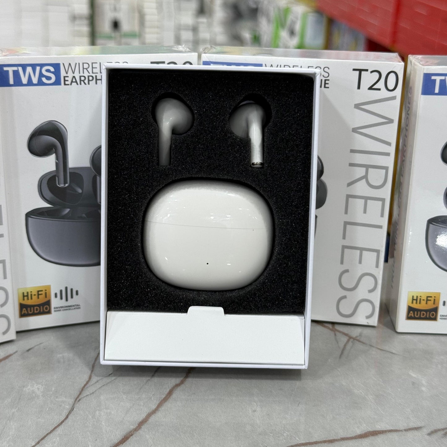 T20 True Wireless Earbuds – Hi-Fi Sound, Deep Bass, Smart Touch, Noise Cancellation, All-Day Battery – Compatible with Android & iPhone