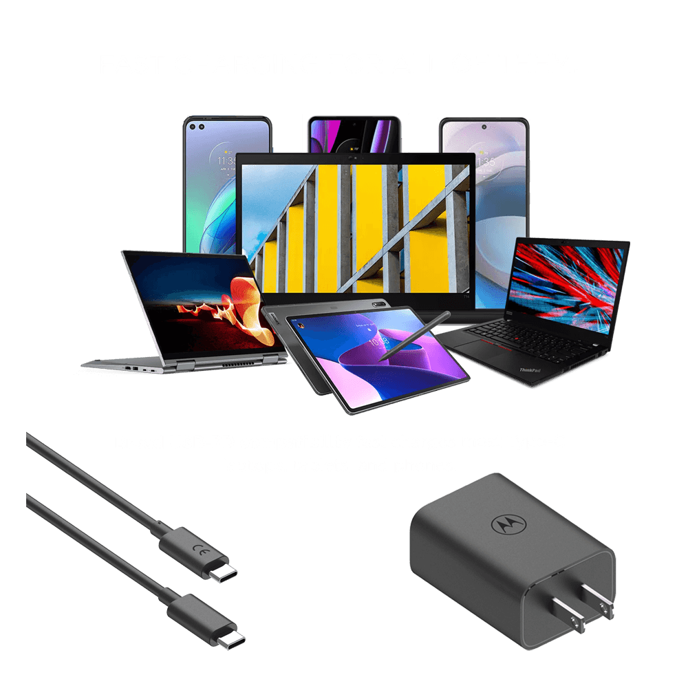 Motorola TurboPower 68W Wall Charger with 6.5 Amp USB-C Cable