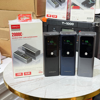 Dubai‑Imported 125W Power Bank — 20,000 mAh “Laptop‑Saver” with Smart Power Display