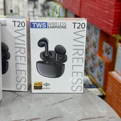 T20 True Wireless Earbuds – Hi-Fi Sound, Deep Bass, Smart Touch, Noise Cancellation, All-Day Battery – Compatible with Android & iPhone