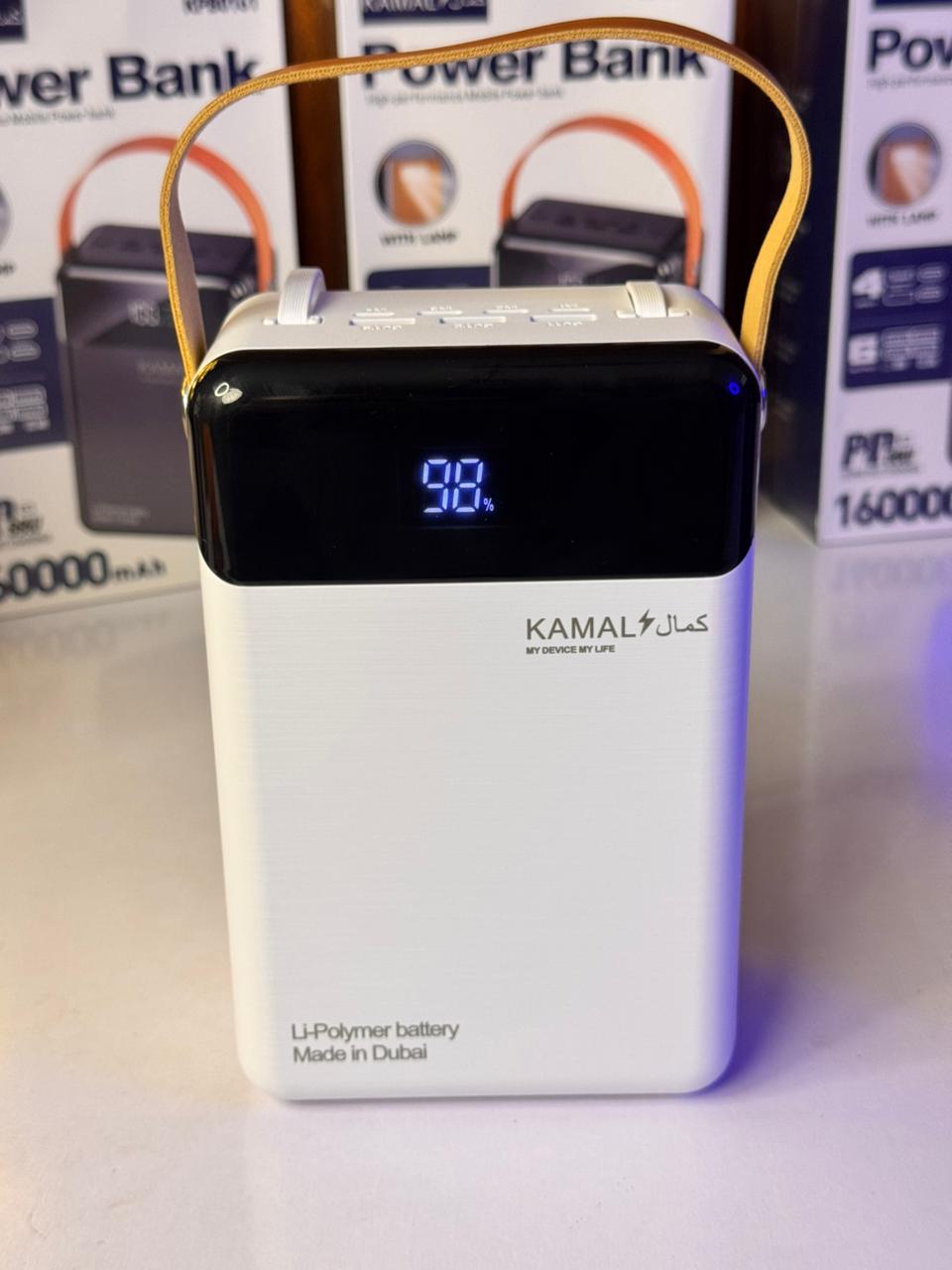 Dubai-Made | 160000mAh Power Bank –  6 Outputs | LED Lamp | Smart Display  | Overload & Temp Protected + FREE Type-C to C Anti-Cut Cable