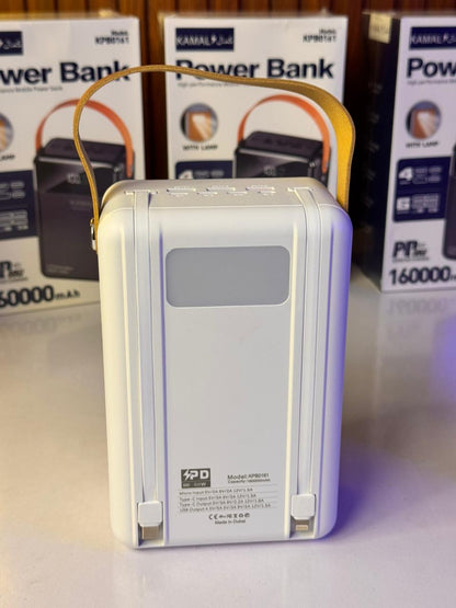 Dubai-Made | 160000mAh Power Bank –  6 Outputs | LED Lamp | Smart Display  | Overload & Temp Protected + FREE Type-C to C Anti-Cut Cable