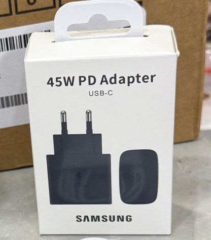Samsung Original 45W Super Fast Charger | Made in Vietnam | USB-C PD 2.0 with Type-C to C Cable – Ultra-Fast Charging for Galaxy Devices