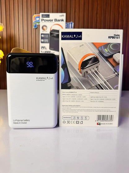 Dubai-Made | 160000mAh Power Bank –  6 Outputs | LED Lamp | Smart Display  | Overload & Temp Protected + FREE Type-C to C Anti-Cut Cable