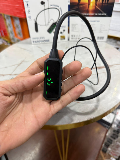 KNB 01 Dubai Imported Hi-Fi Wireless Sports Neckband – 30H Battery, Voice Changer, HD Sound – Compatible with Android/iOS (Black)