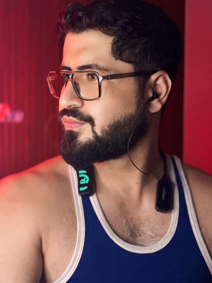 KNB 01 Dubai Imported Hi-Fi Wireless Sports Neckband – 30H Battery, Voice Changer, HD Sound – Compatible with Android/iOS (Black)