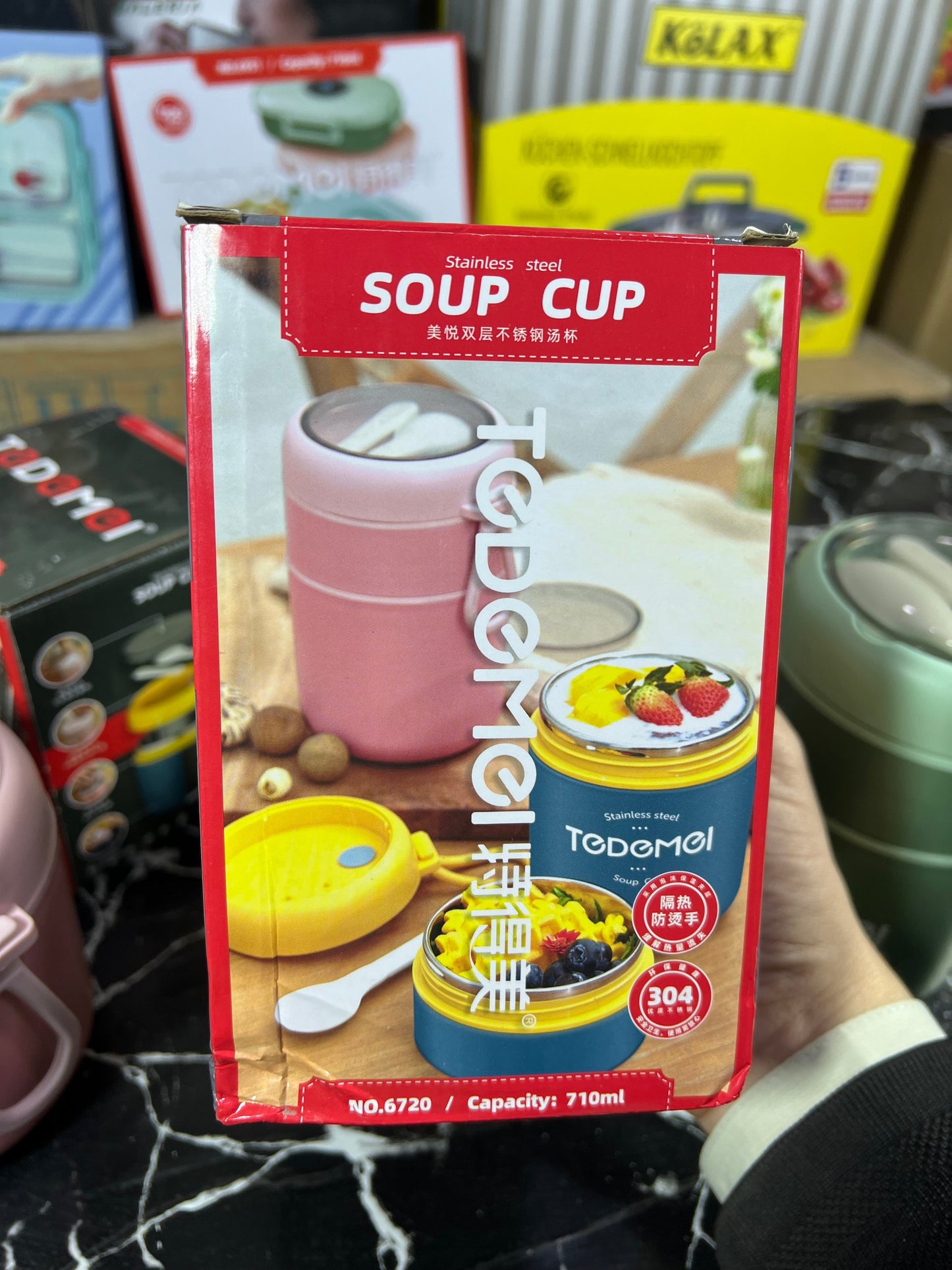 Tedemei 710ML Lunch Box High Quality Thermal Lunch Box 2 Layer Inner Stainless Steel School
Lunch Box