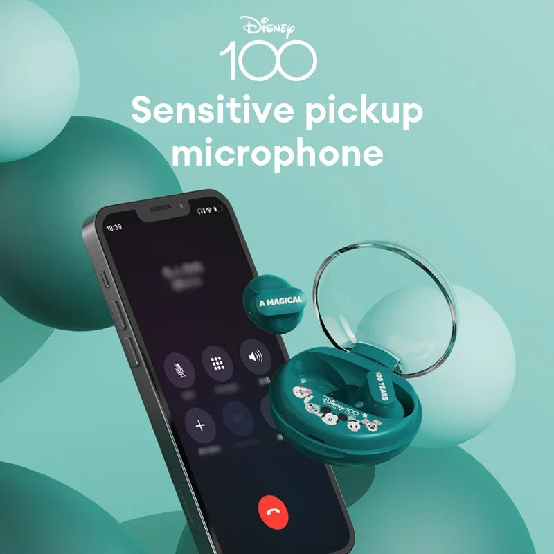 Choice Disney QS-T1 Earphone Bluetooth 5.3 Wireless Headphones Low Latency Earbuds HIFI Stereo Sound 100th Anniversary Model