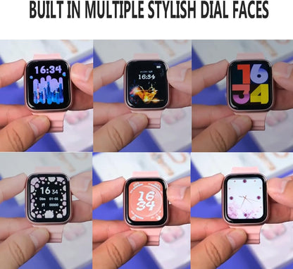 TC03 Ultra Mini Smart Watch 38mm HD with 2 Straps Analog Watch and Strap for Women, Pink