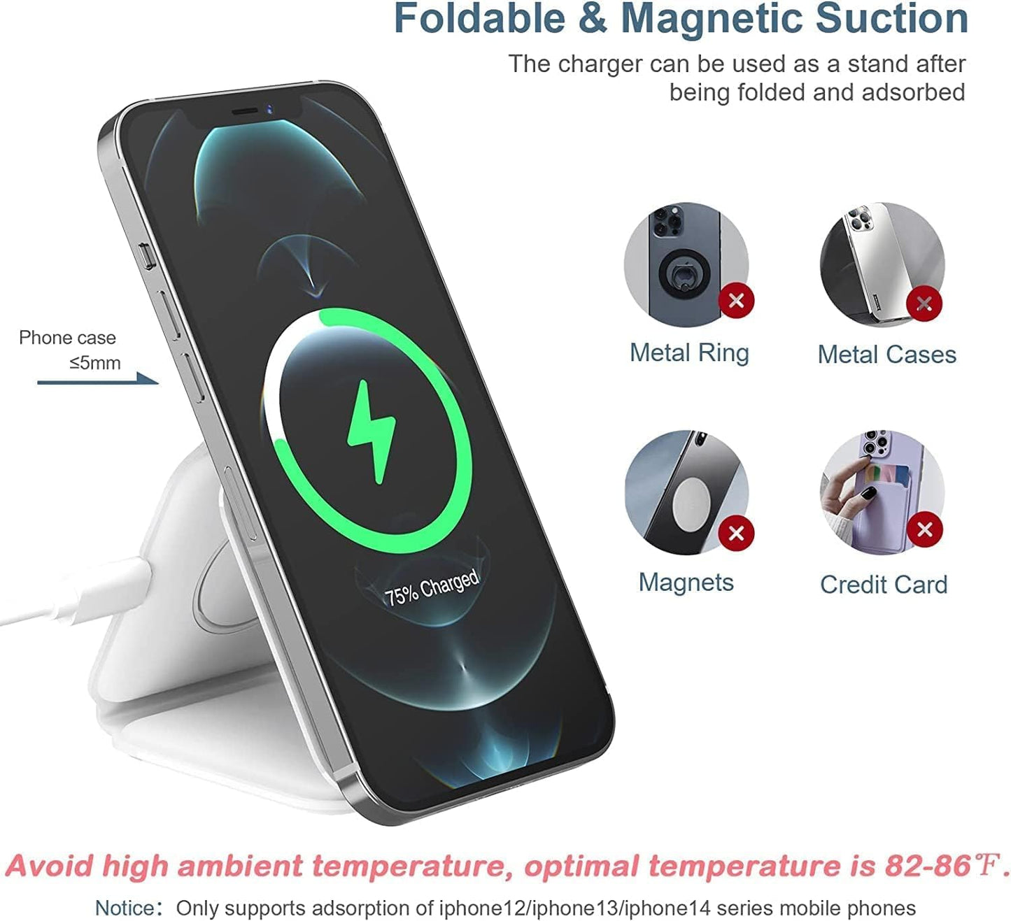 MagSafe 3 in 1 Foldable Wireless Charger 15W Charging Station | USA Lot Imported