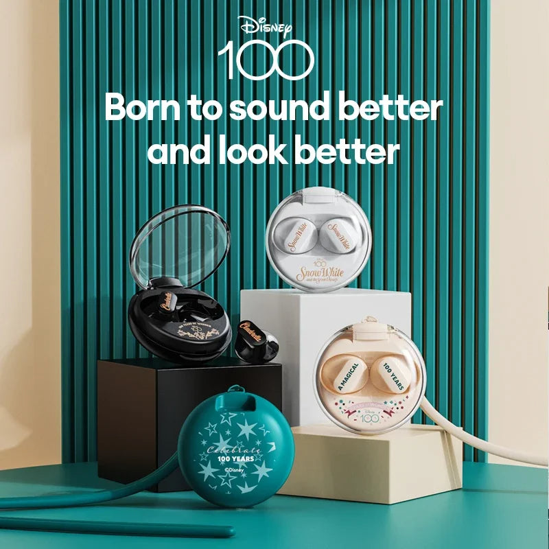 Choice Disney QS-T1 Earphone Bluetooth 5.3 Wireless Headphones Low Latency Earbuds HIFI Stereo Sound 100th Anniversary Model