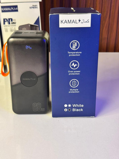 80000mAh Made in Dubai Power Bank – 68W PD Fast Charge | 7 Outputs | Smart Display + FREE C-C Anti-Cut Cable
