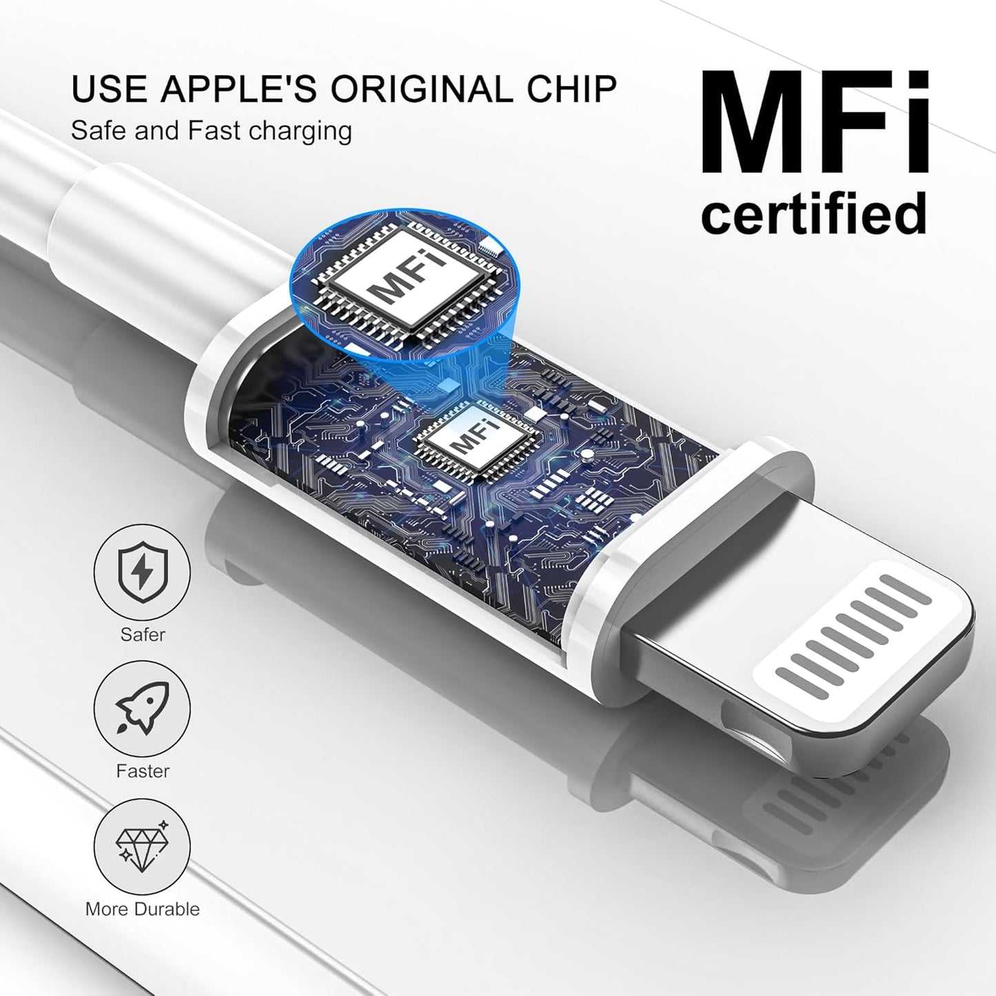 Original USB to Lightning Cable – Apple MFi Certified, Durable & Tangle-Free