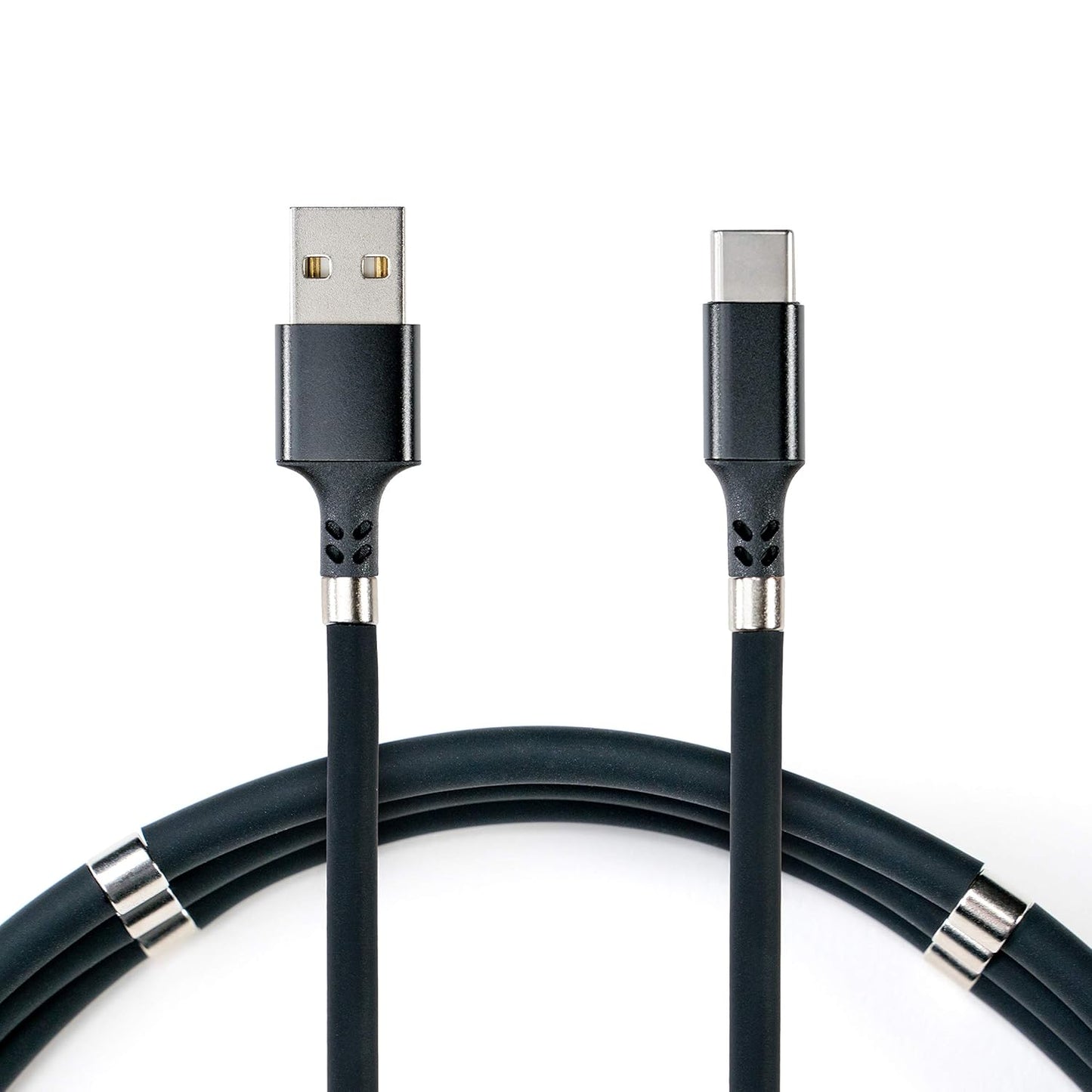 Original Loops 1.8M USB Retractable Charging Cable – Quick Roll-Up Magnetic Fast Charging Cable (Black)