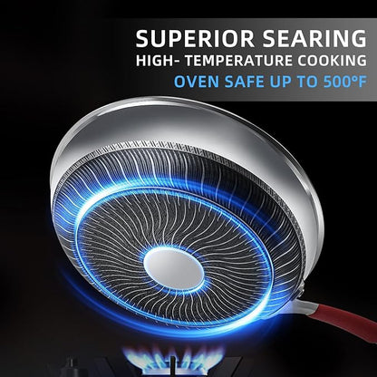 Honeycomb lesser coating flat Fry Pan with lid