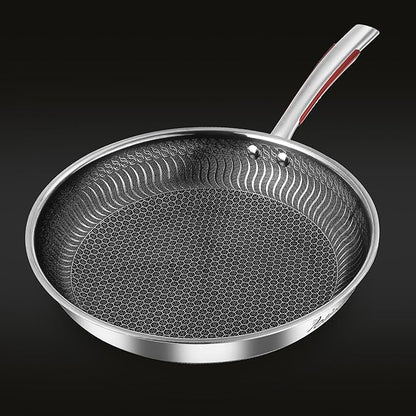 Honeycomb lesser coating flat Fry Pan with lid