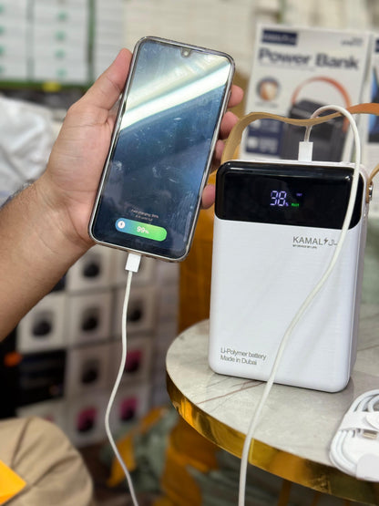 Dubai-Made | 160000mAh Power Bank –  6 Outputs | LED Lamp | Smart Display  | Overload & Temp Protected + FREE Type-C to C Anti-Cut Cable