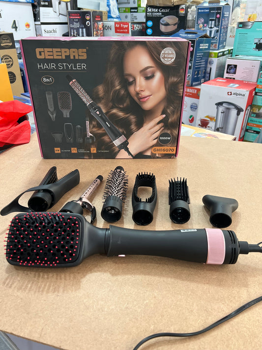 Geepas 8 in 1 hair styler set GH 86070 ( 2 year warranty)(hair dryer)