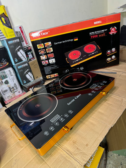 German lot 2 burner silver crest infrared cooker hot plate