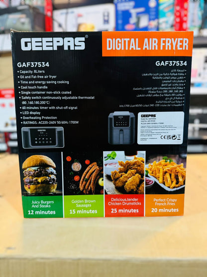 GEEPAS 8L Digital Air Fryer 1700W-37534