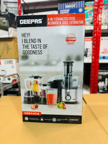 GEEPAS 800W 4 in 1 Blender & Juicer Extractor GSB 44016