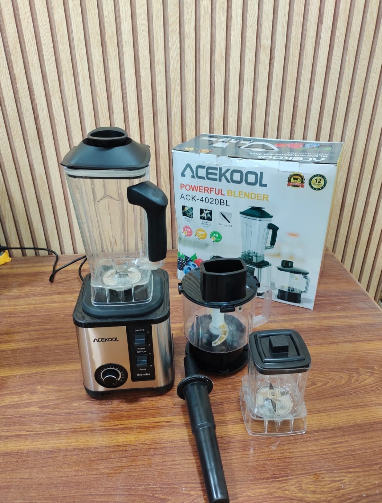 Acekool Powerful 3in1 Blender. Chopper & Grinder 2000W