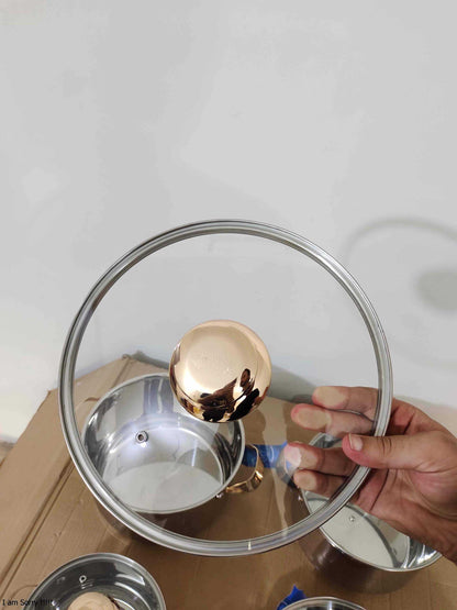 original france lot 8 Pcs Peterhof Cookware Steel 5 Ply Bottom