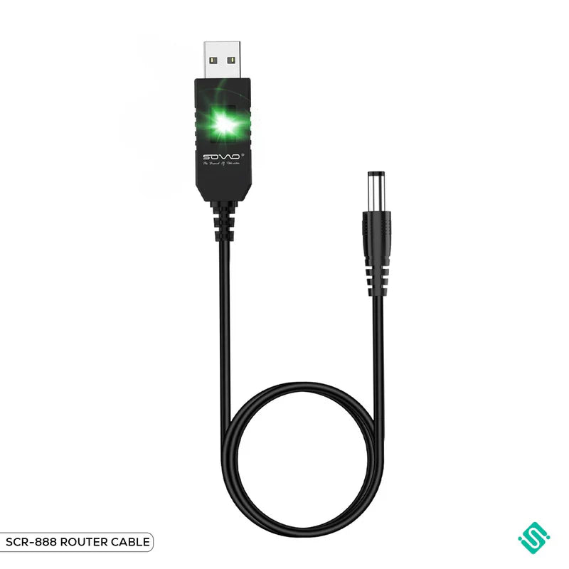 USB to DC 5V Router Cable – Power Your WiFi Router Using Power Bank, Portable & Travel-Friendly