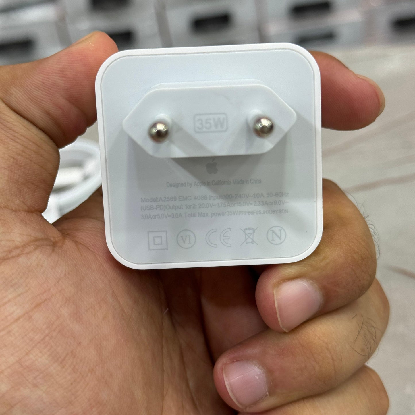 USA Lot Imported 100% Original Apple 35W Dual PD Fast Charger with Free 2 Cables