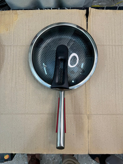Honeycomb lesser coating flat Fry Pan with lid