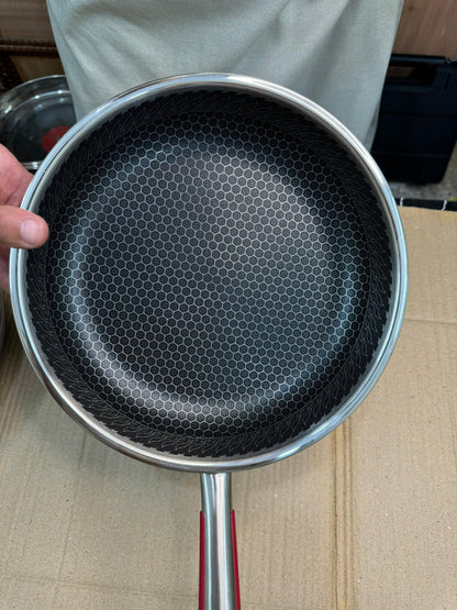 Honeycomb lesser coating flat Fry Pan with lid