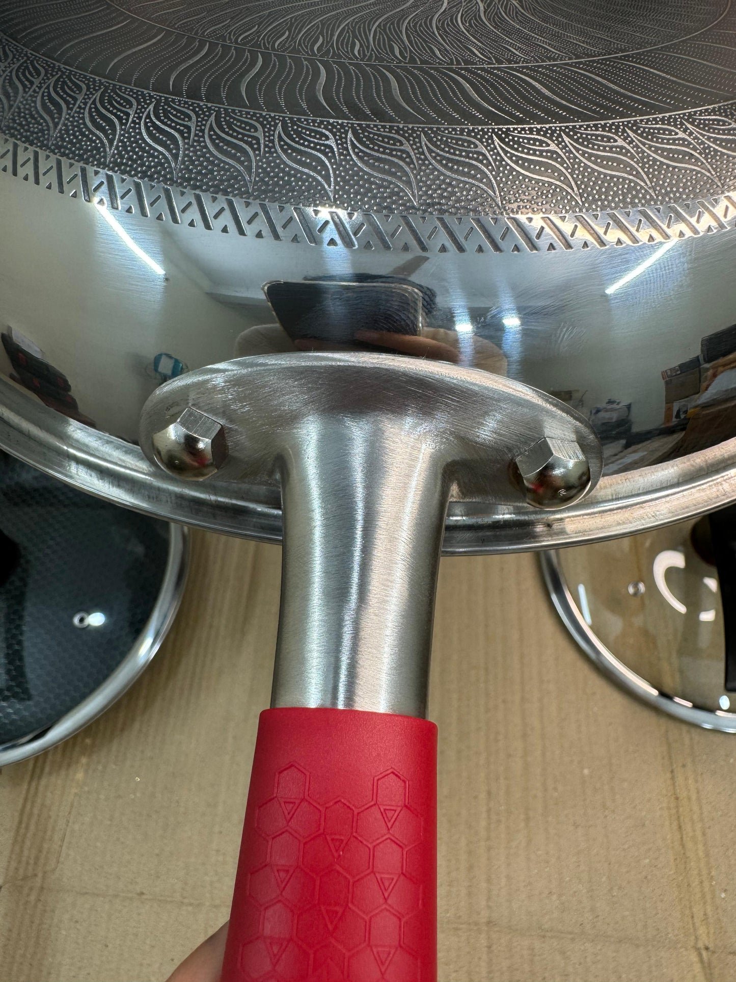 Honeycomb lesser coating flat Fry Pan with lid