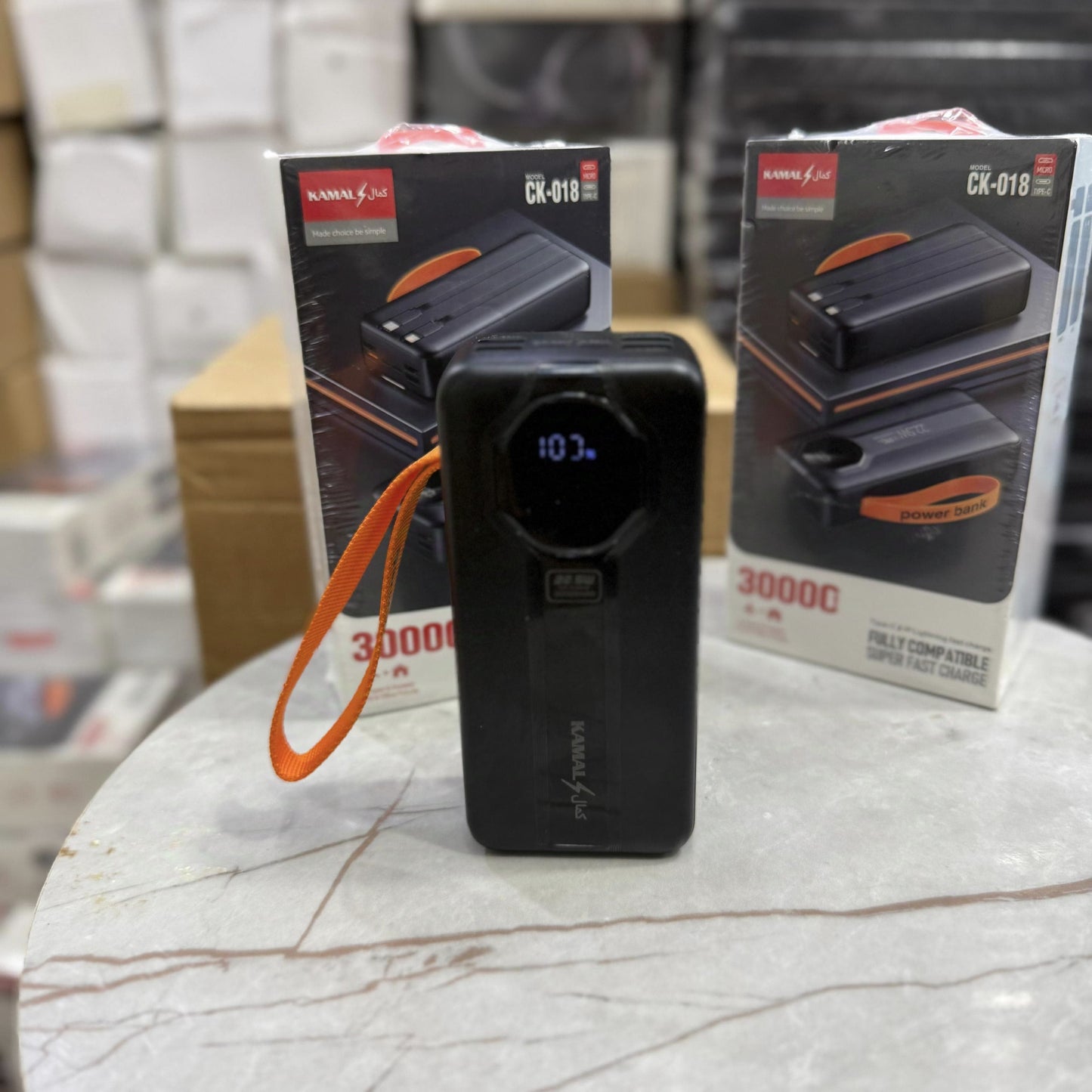 Dubai Lot Imported 30000mAh Portable Charger, Super Fast Power Bank With Built in Cables
