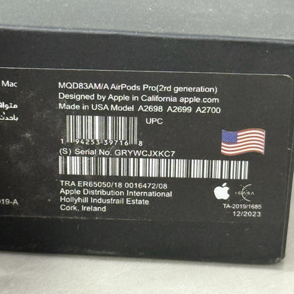 Made in USA AirPods Pro 2nd Gen (Black) – Latest Generation with MagSafe Charging Case (USB-C), Active Noise Cancelling & Spatial Audio