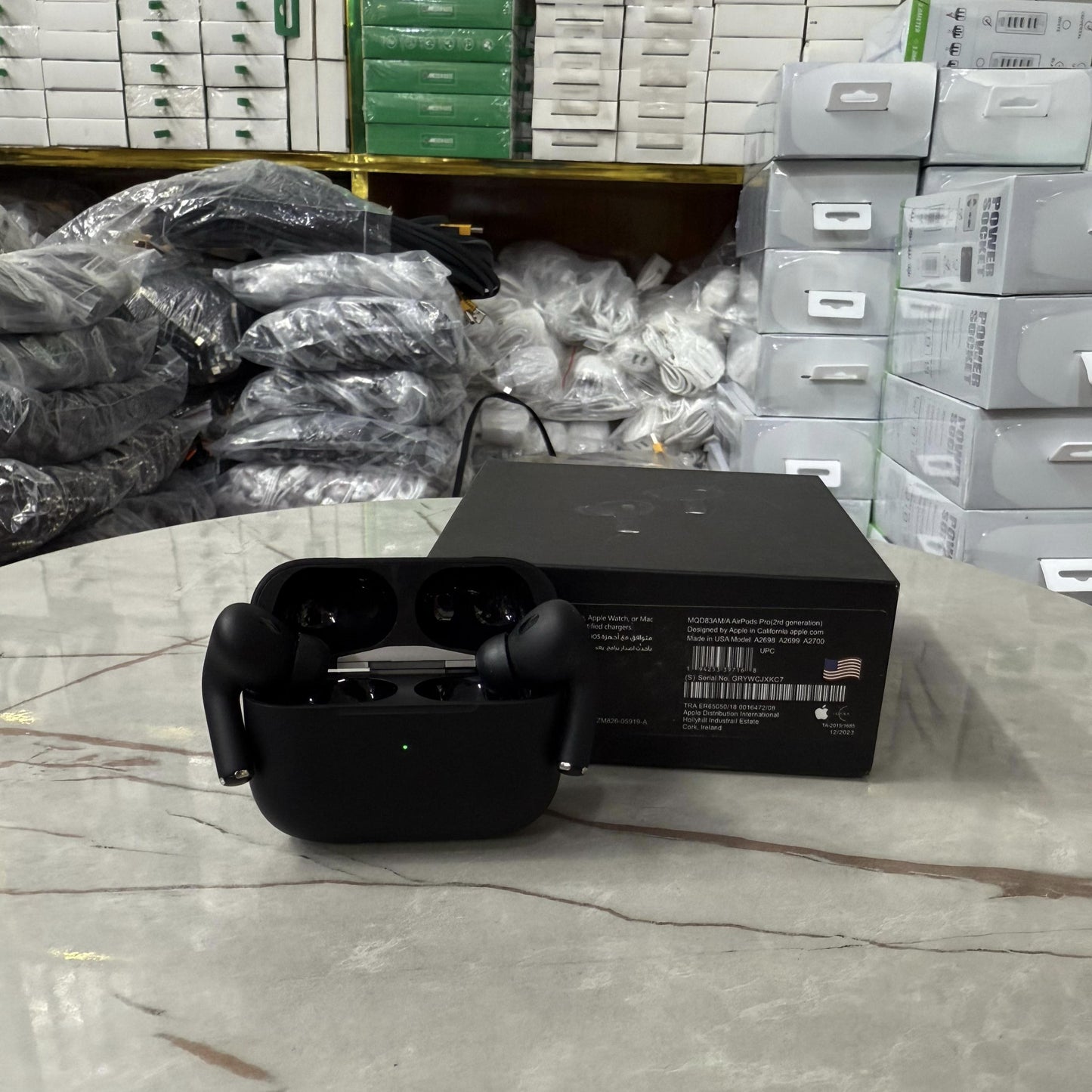 Made in USA AirPods Pro 2nd Gen (Black) – Latest Generation with MagSafe Charging Case (USB-C), Active Noise Cancelling & Spatial Audio