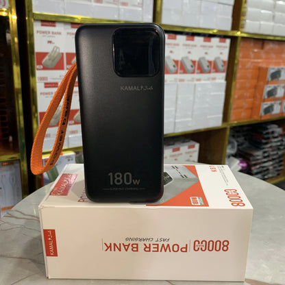 Heavy Duty 180W Powerbank 80000mAh Made in Dubai Lot Imported Ultra-Fast Charging High-Capacity Backup