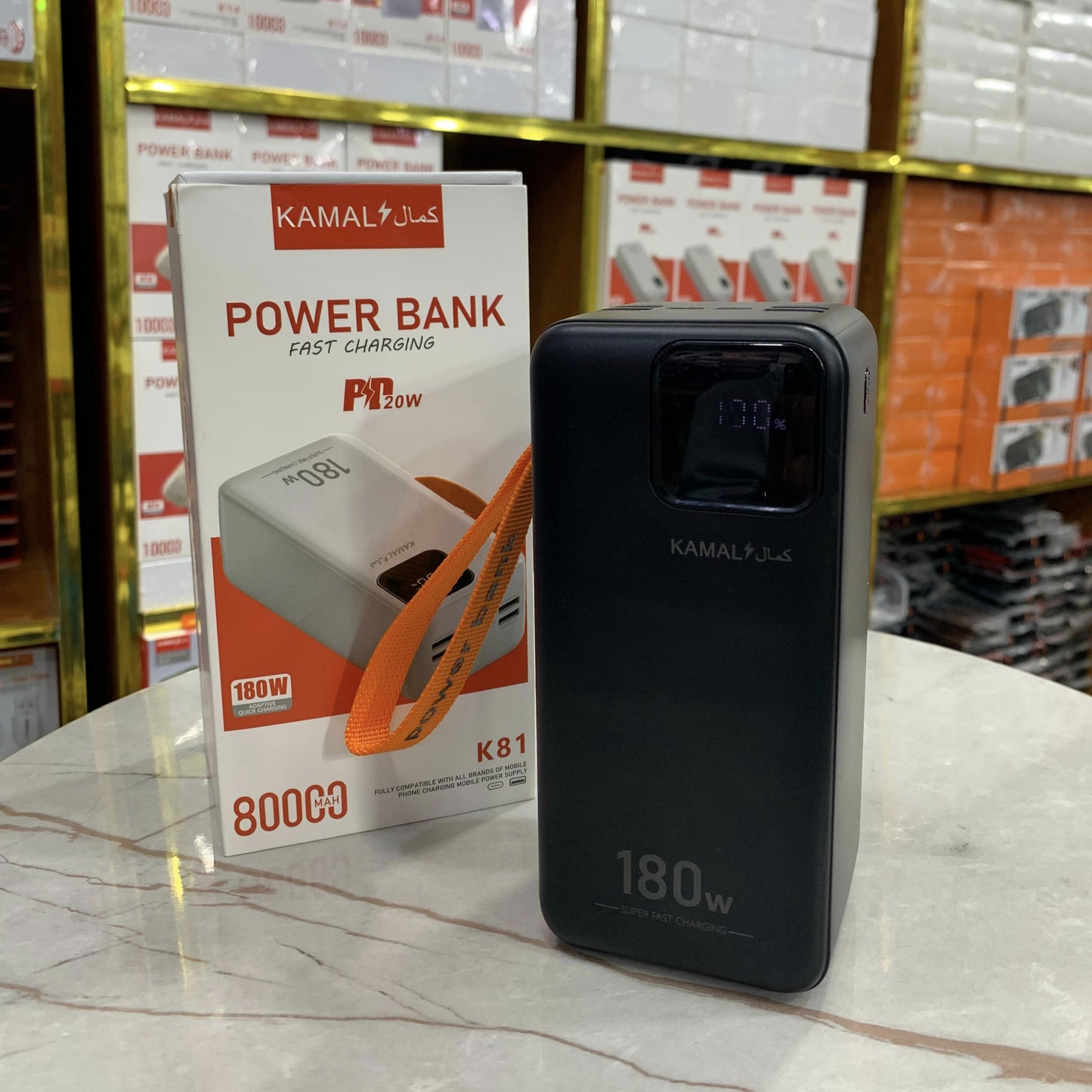Heavy Duty 180W Powerbank 80000mAh Made in Dubai Lot Imported Ultra-Fast Charging High-Capacity Backup