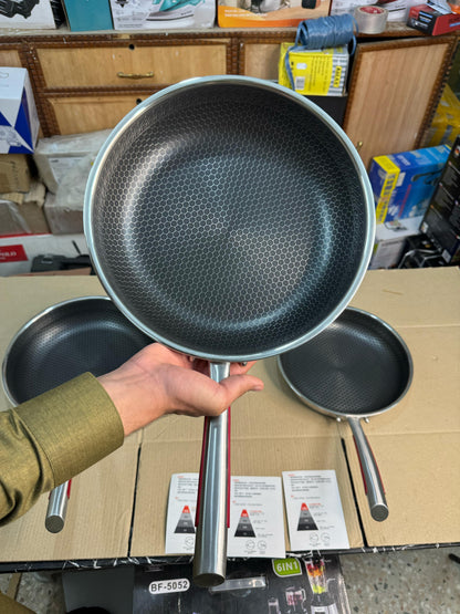 Germany handicraft FLAT fry pan 316 steel