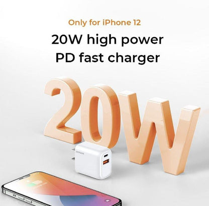 Original JOYROOM 20 Watt Smart Dual Port USB and C PD+QC3.0 Travel Charger