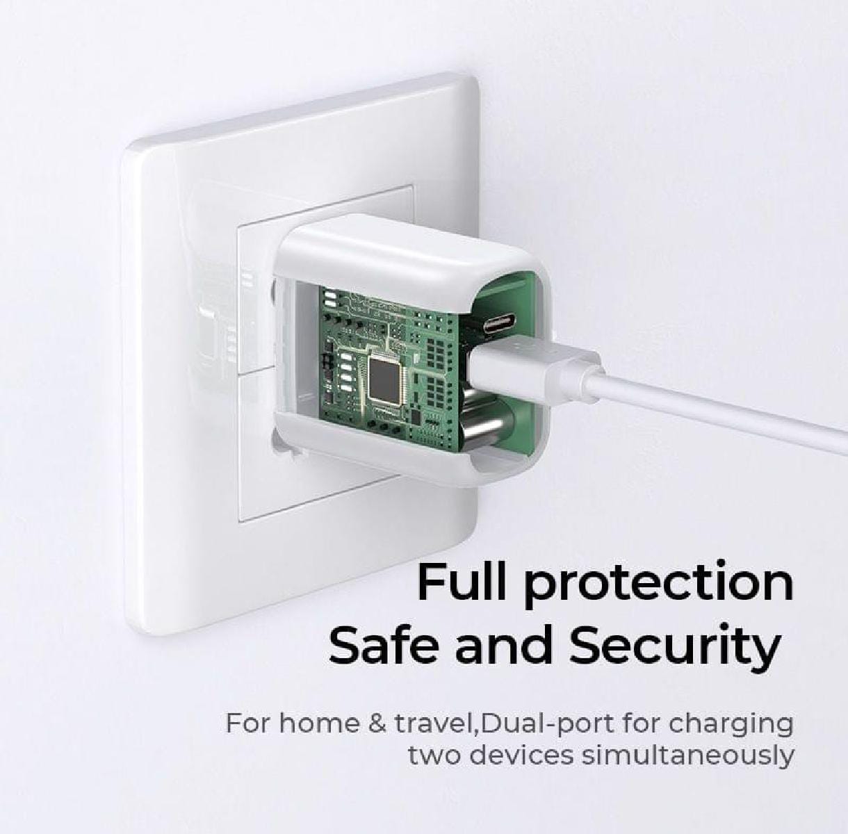 Original JOYROOM 20 Watt Smart Dual Port USB and C PD+QC3.0 Travel Charger