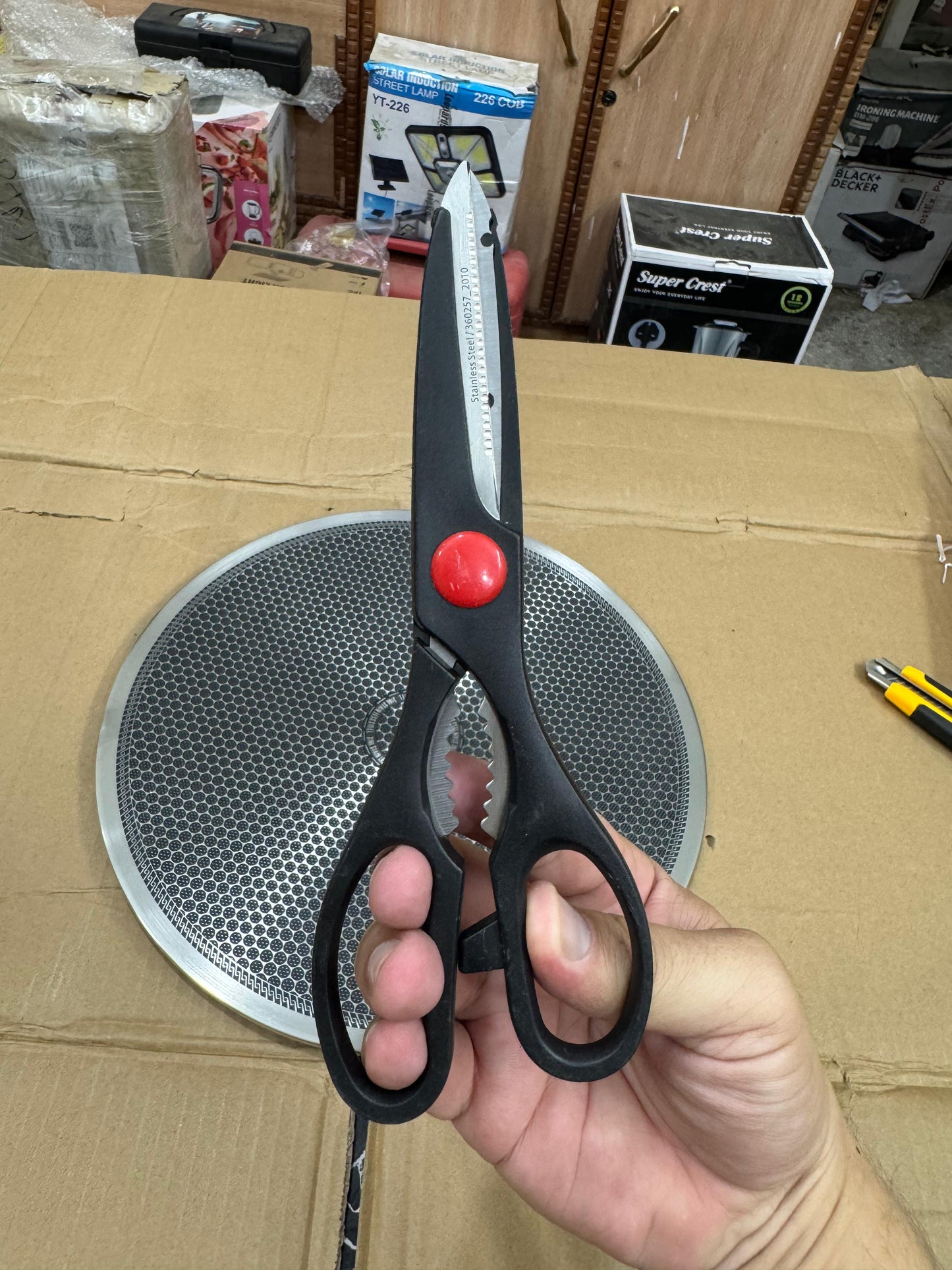 Lot imported 34 cm honeycomb lesser coating steel single handle tawa