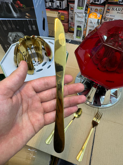 Diamond cutlery golden 24 pcs set