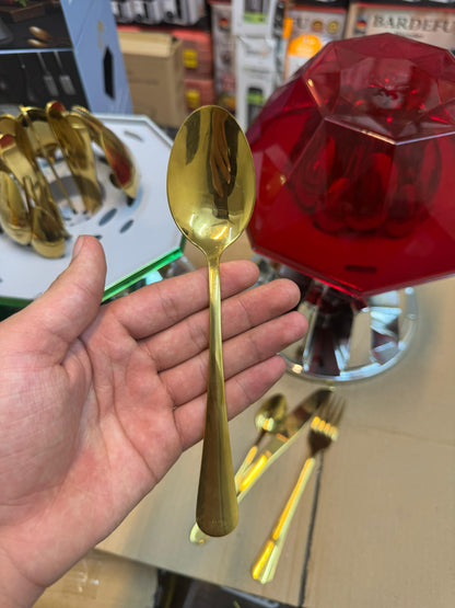 Diamond cutlery golden 24 pcs set