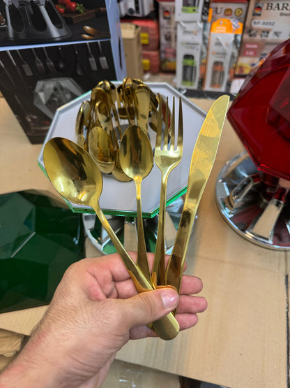 Diamond cutlery golden 24 pcs set