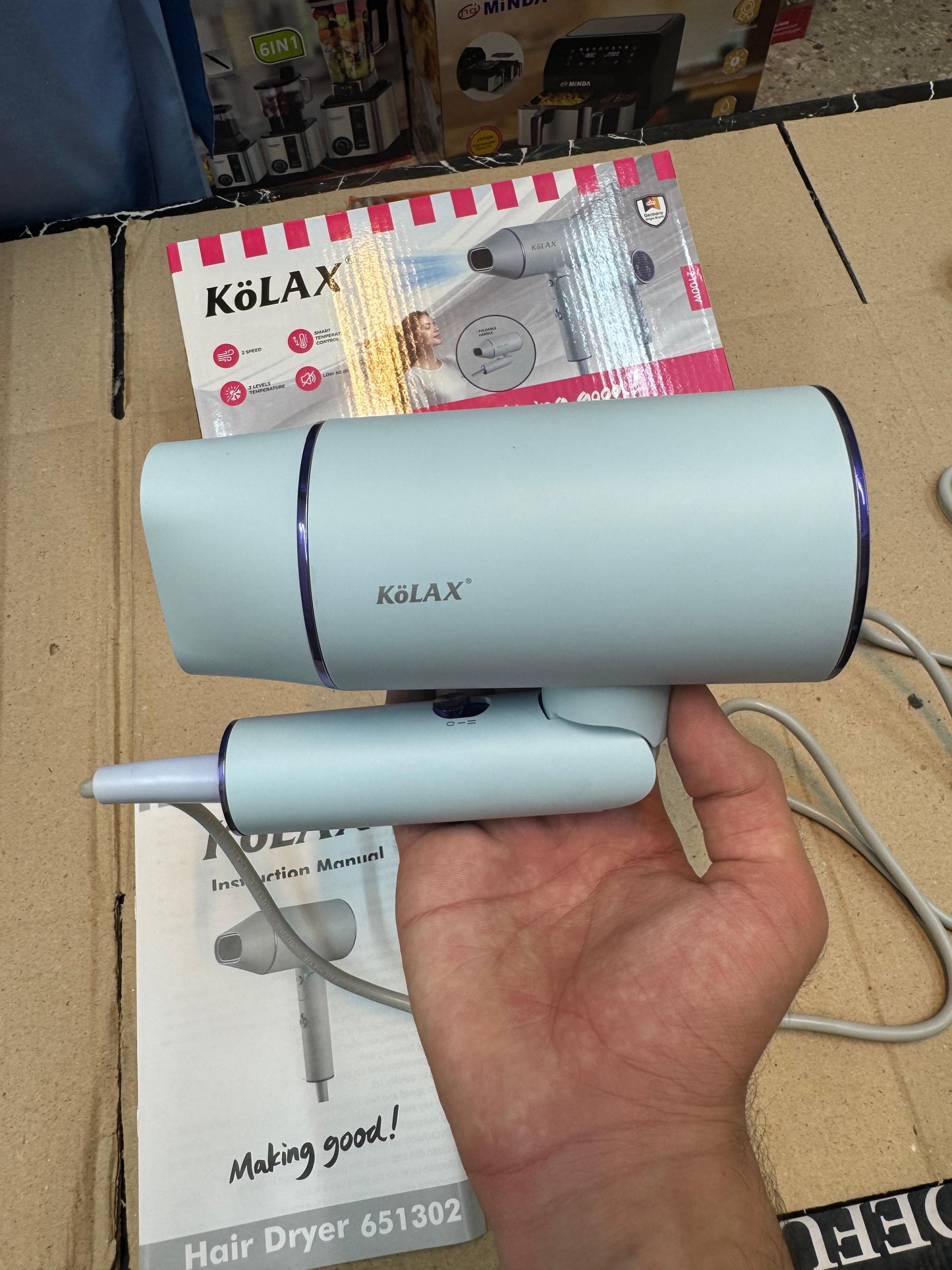 Kolax professional foldable hair dryer 2100w