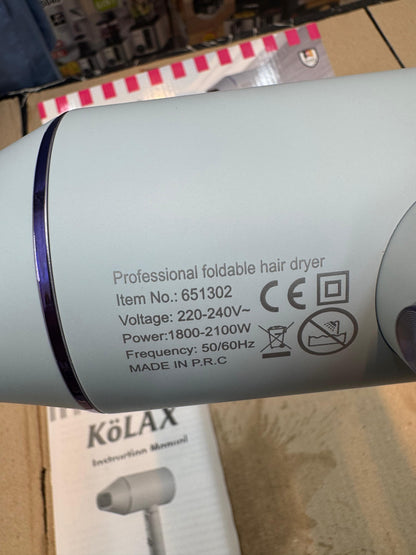 Kolax professional foldable hair dryer 2100w